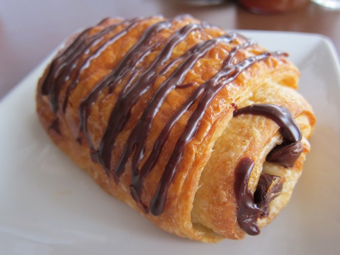 Pain au chocolat chocolate filled croissant