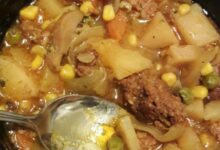 Slow cooker ground beef stew