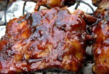 Southern grilled barbecued ribs