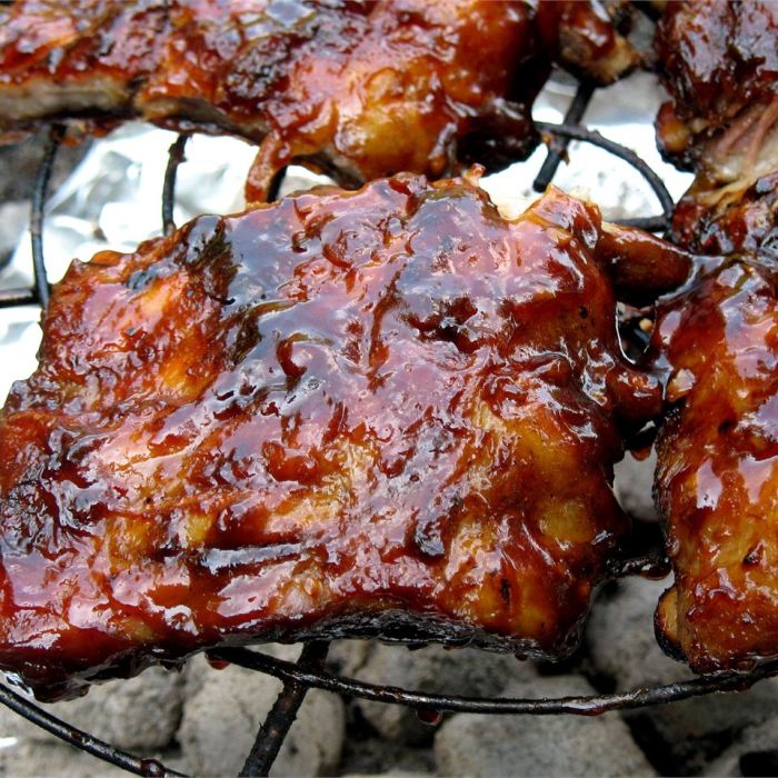 Southern grilled barbecued ribs