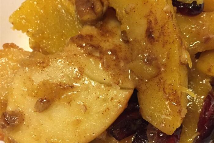 Butternut squash with apple and cranberries