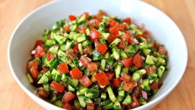 Israeli tomato and cucumber salad