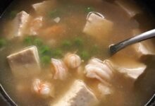 Chinese shrimp and tofu soup