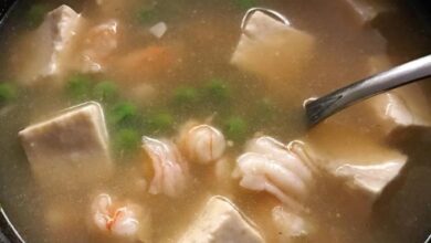 Chinese shrimp and tofu soup