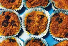 Blueberry oatmeal chia seed muffins