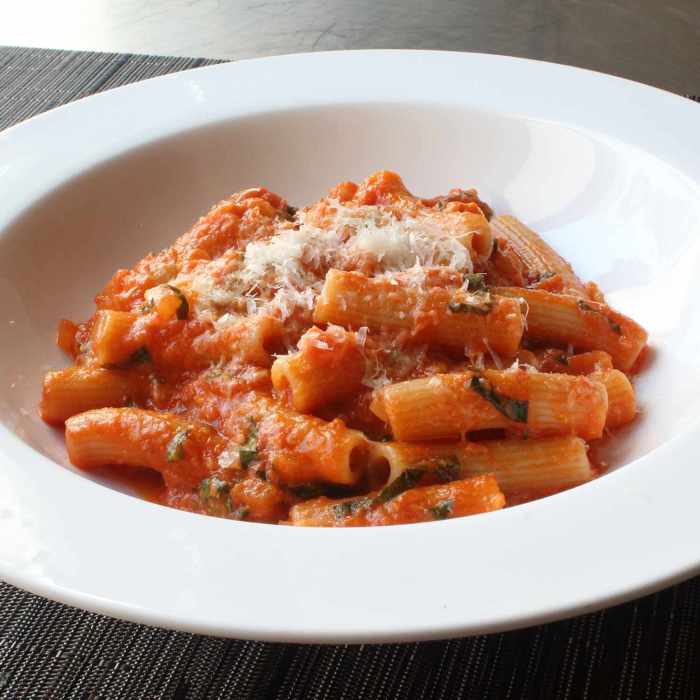 Rigatoni al segreto rigatoni with secret sauce