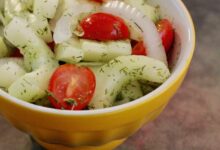 Cucumber slices with dill