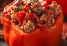 Classic beef stuffed peppers