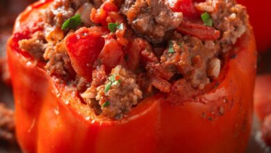 Classic beef stuffed peppers