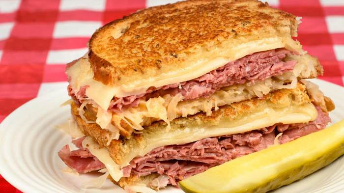 Slow cooker corned beef reuben sandwiches