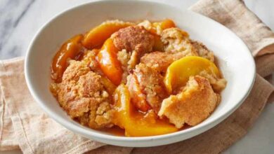 Fresh southern peach cobbler