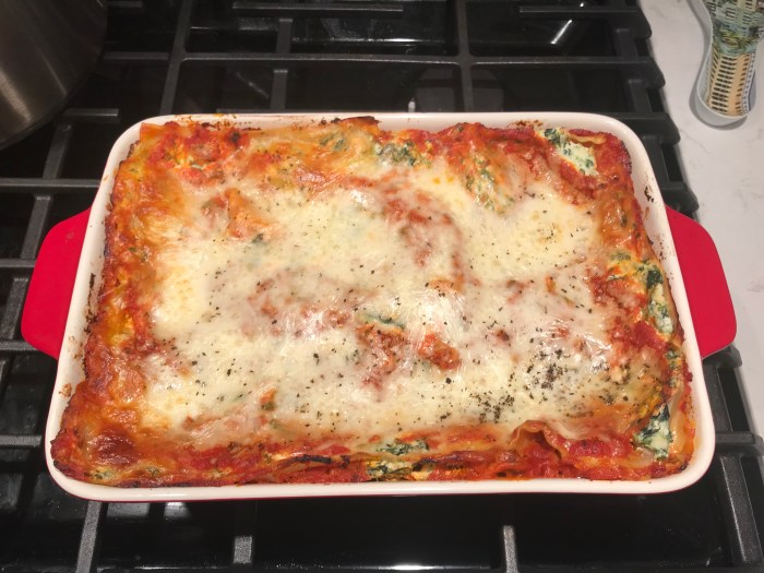 Easy vegetarian spinach lasagna