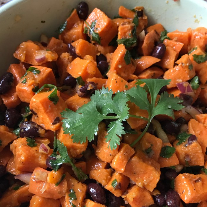 Vegan black bean and sweet potato salad