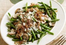 Easy green beans with cream cheese