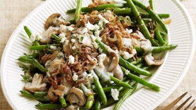 Easy green beans with cream cheese