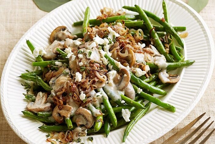 Easy green beans with cream cheese