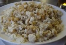 Fish and brewis with scruncheons