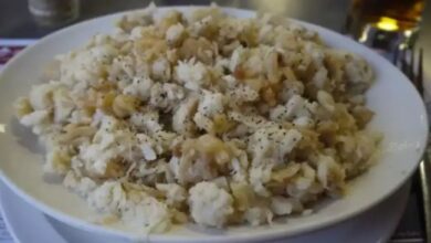 Fish and brewis with scruncheons