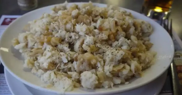 Fish and brewis with scruncheons