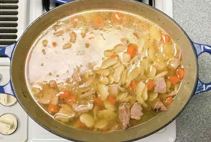 Dads lima bean soup with ham bone