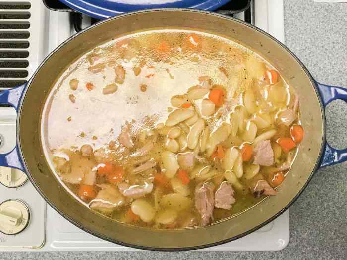 Dads lima bean soup with ham bone