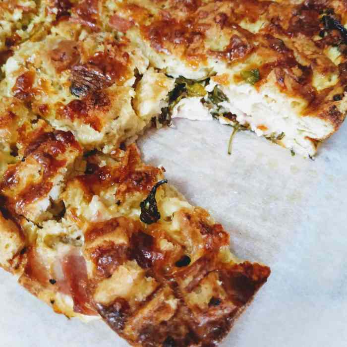 Savory rosemary bread pudding