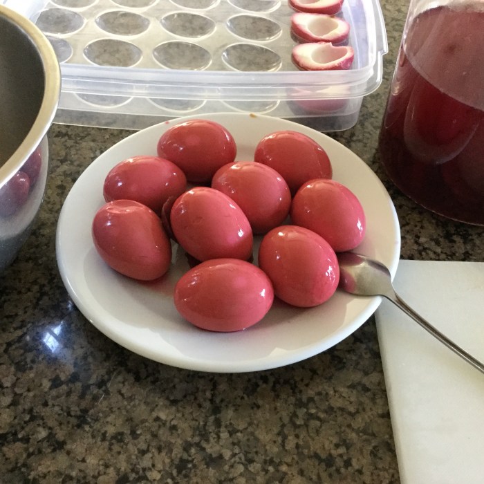 Quick pickled eggs and beets