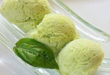 Pineapple and basil sorbet