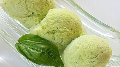 Pineapple and basil sorbet