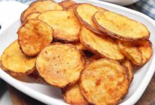 Oven baked potato slices