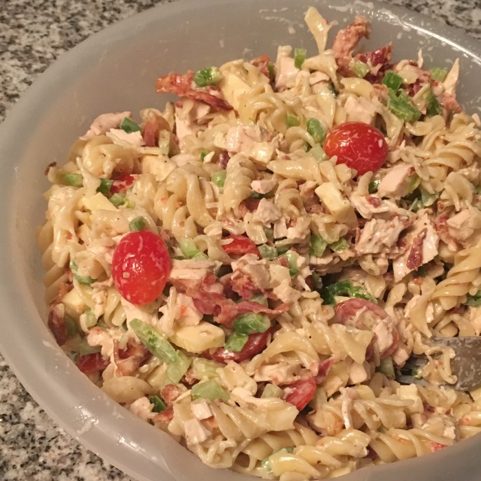 Chicken club pasta salad