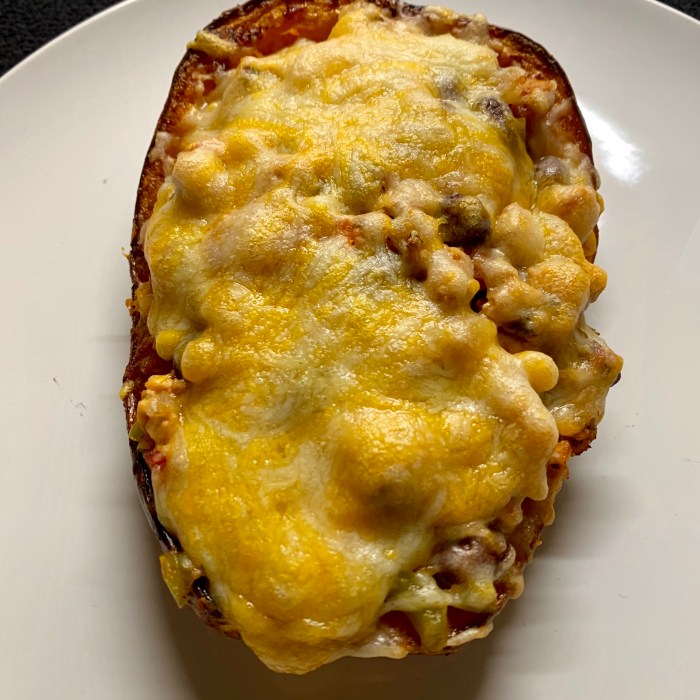 Chorizo stuffed spaghetti squash