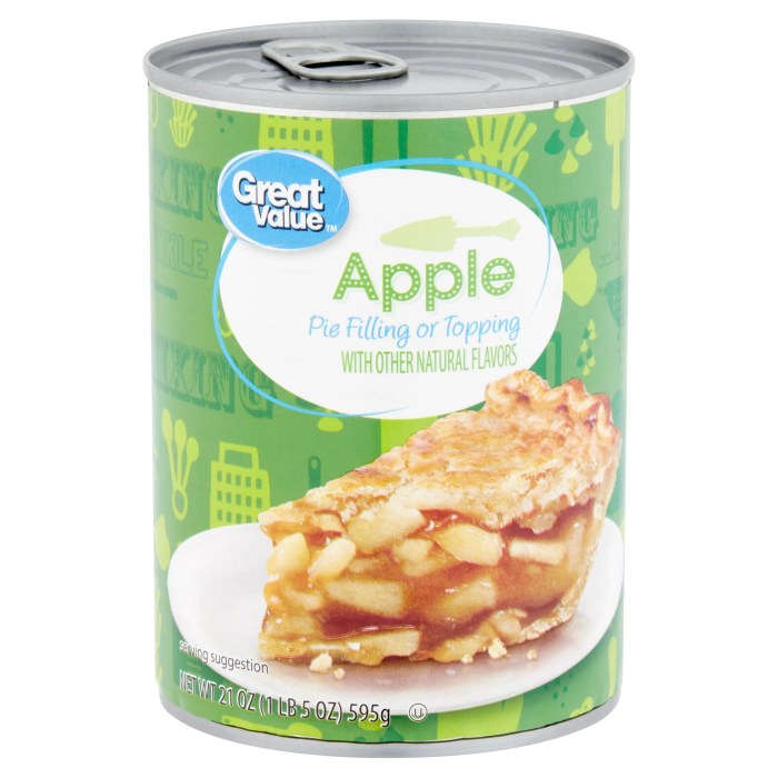 Canned apple pie filling