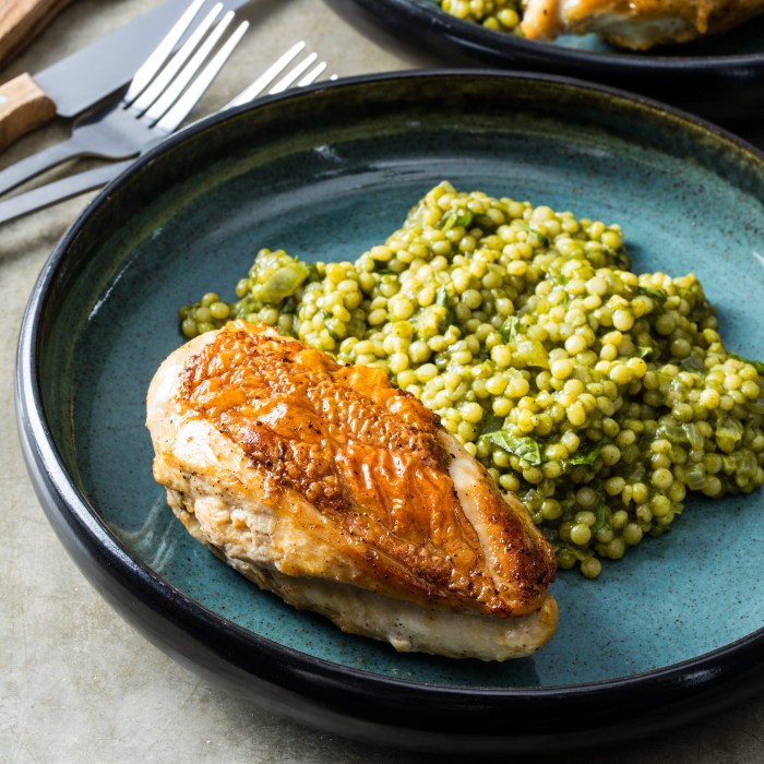 Israeli couscous and cheese