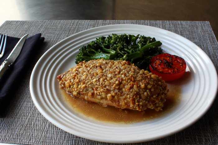 Walnut crusted chicken breast