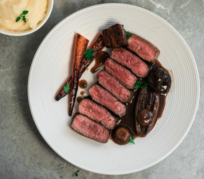 Venison tips and rice