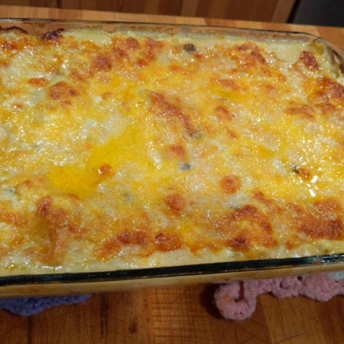 Seafood lasagna with crab and shrimp