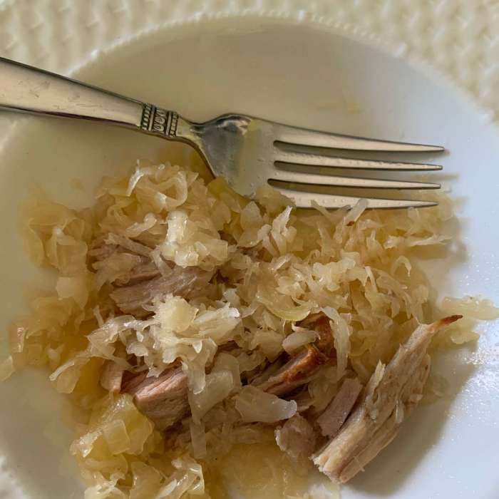 Shredded pork and sauerkraut