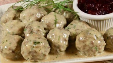 Swedish meatballs with creamy dill sauce