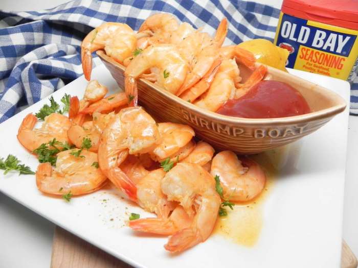 Beer boiled shrimp with old bay