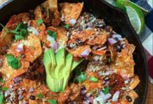 Quick black bean chilaquiles