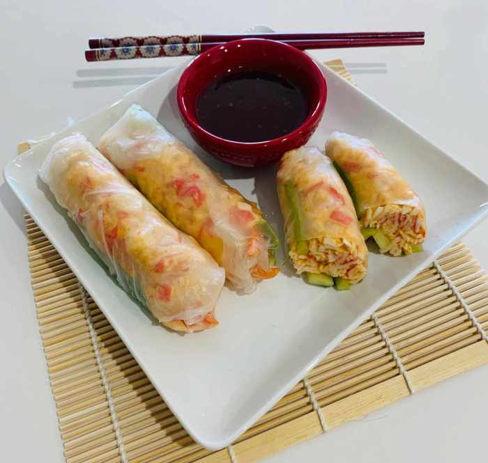 Spicy crab spring rolls