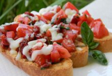 Healthier double tomato bruschetta