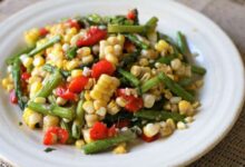 Summer corn salad with asparagus