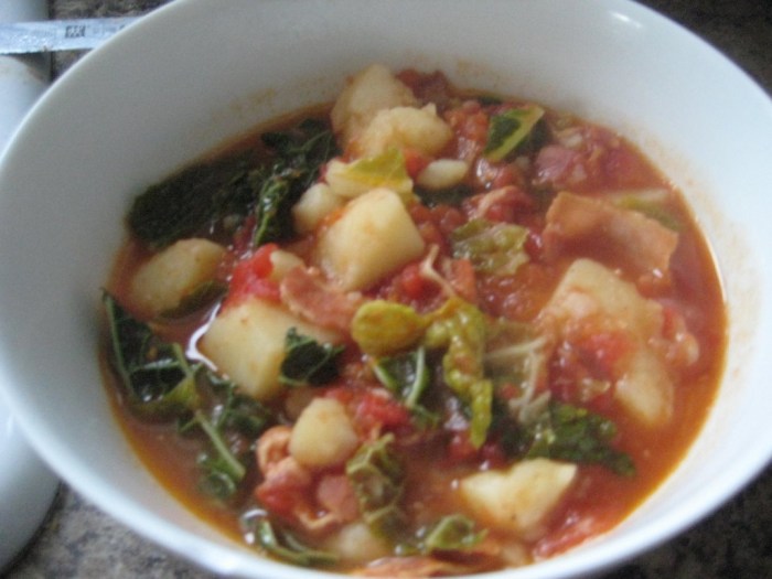 Irish bacon and cabbage soup
