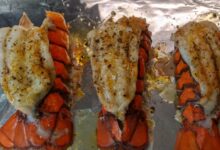 Grilled rock lobster tails
