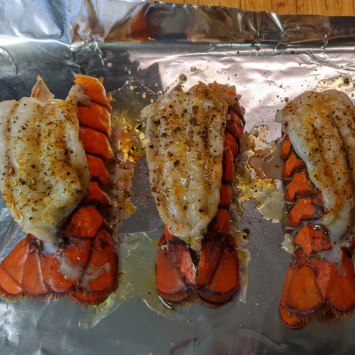 Grilled rock lobster tails