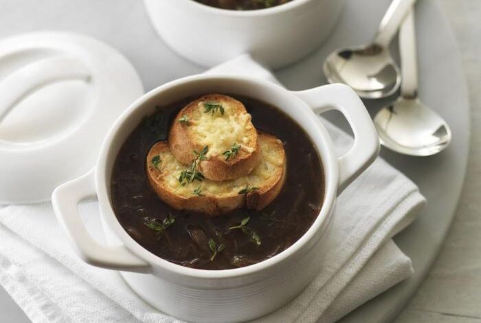 French onion soup with port wine