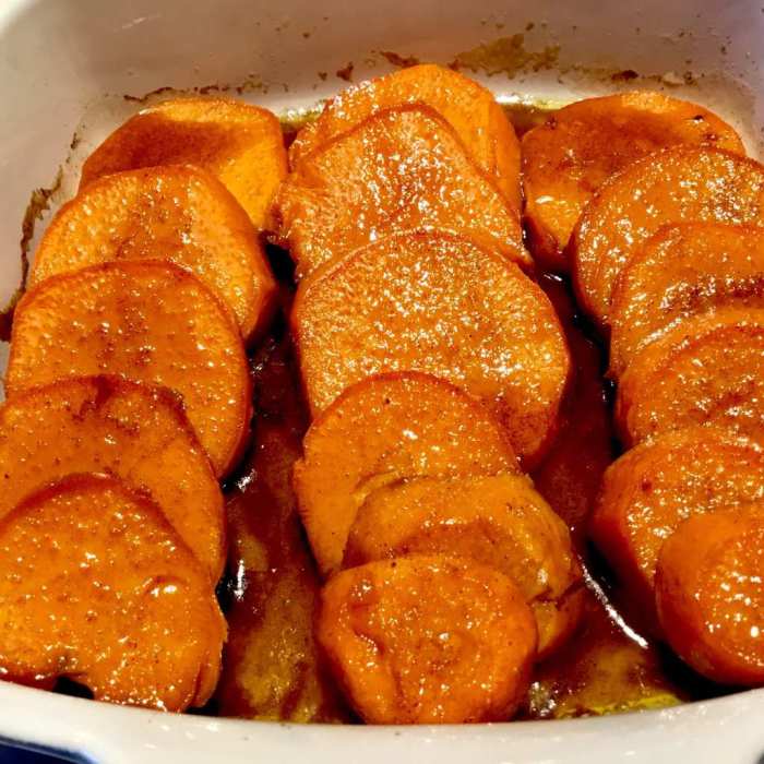 Candied sweet potatoes with maple syrup