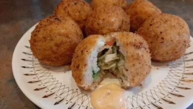 Deep fried california roll rice balls